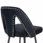 Tabourets de bar en velours avec dossier et repose-pieds, chaises d'îlot de cuisine modernes rembourrées, tabourets de comptoir à coussin large pour bar café, lot de 2