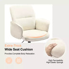 Chaise de Bureau Ergonomique Homy Casa avec Accoudoirs Rembourrés et Hauteur Réglable pour Petit Bureau à Domicile et Coiffeuse