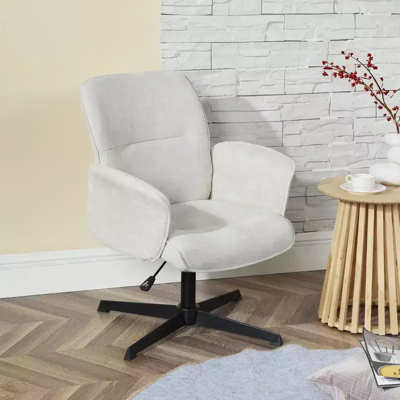 Chaise de Bureau Ergonomique Homy Casa avec Accoudoirs Rembourrés et Hauteur Réglable pour Petit Bureau à Domicile et Coiffeuse