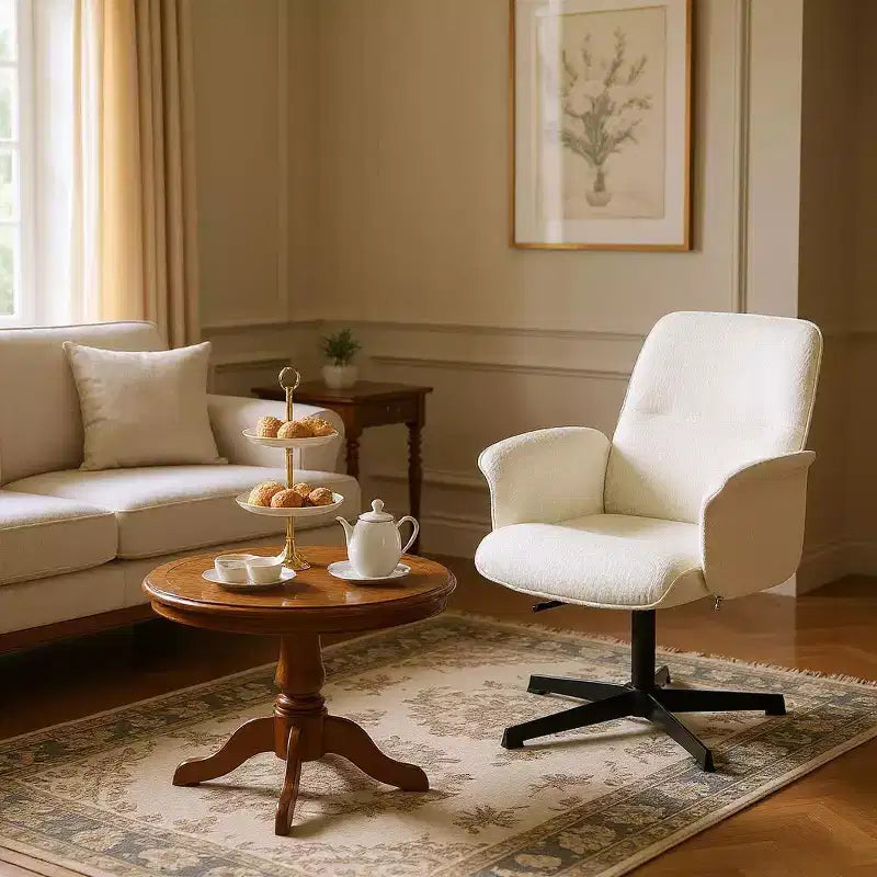 Chaise de Bureau Ergonomique Homy Casa avec Accoudoirs Rembourrés et Hauteur Réglable pour Petit Bureau à Domicile et Coiffeuse