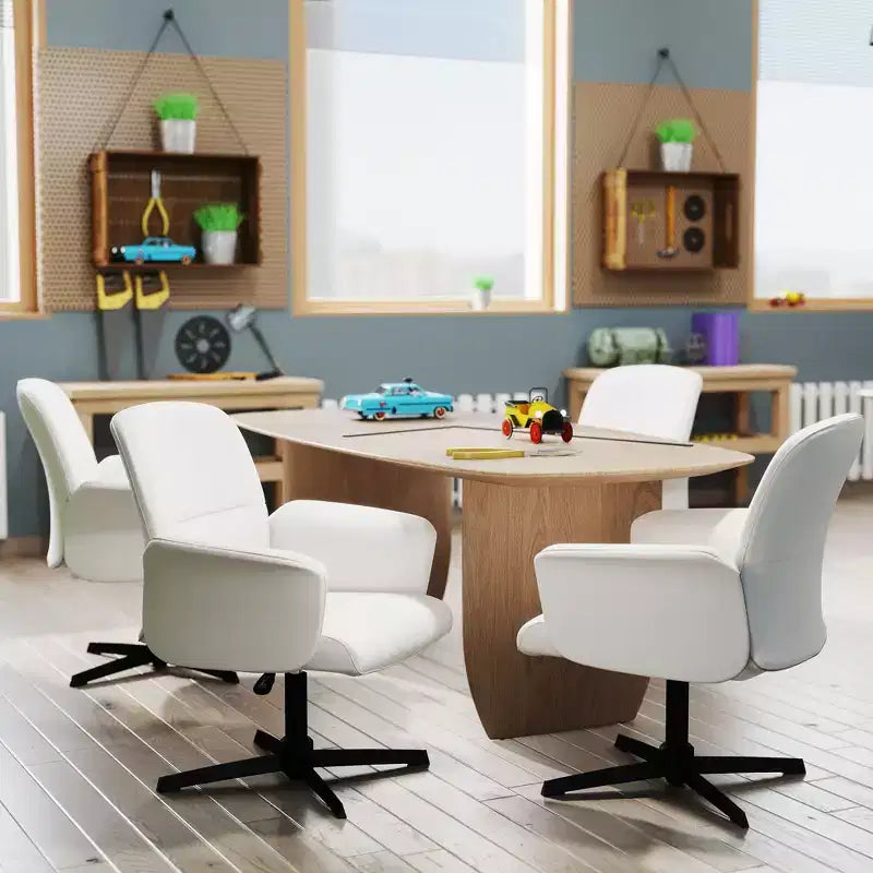 Chaise de Bureau Ergonomique Homy Casa avec Accoudoirs Rembourrés et Hauteur Réglable pour Petit Bureau à Domicile et Coiffeuse