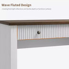 Garvee Fluted Home Office Desk Storage, Bureau de direction moderne 54 pouces avec station de charge, Bureau d'ordinateur en bois avec tiroirs classeurs pour l'étude