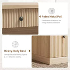 Garvee Fluted Home Office Desk Storage, Bureau de direction moderne 54 pouces avec station de charge, Bureau d'ordinateur en bois avec tiroirs classeurs pour l'étude