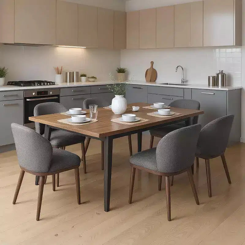 Acekool Chaises de salle à manger (lot de 2) avec pieds en bois, dossier ergonomique et capacité de 120 kg pour cuisine et salle à manger