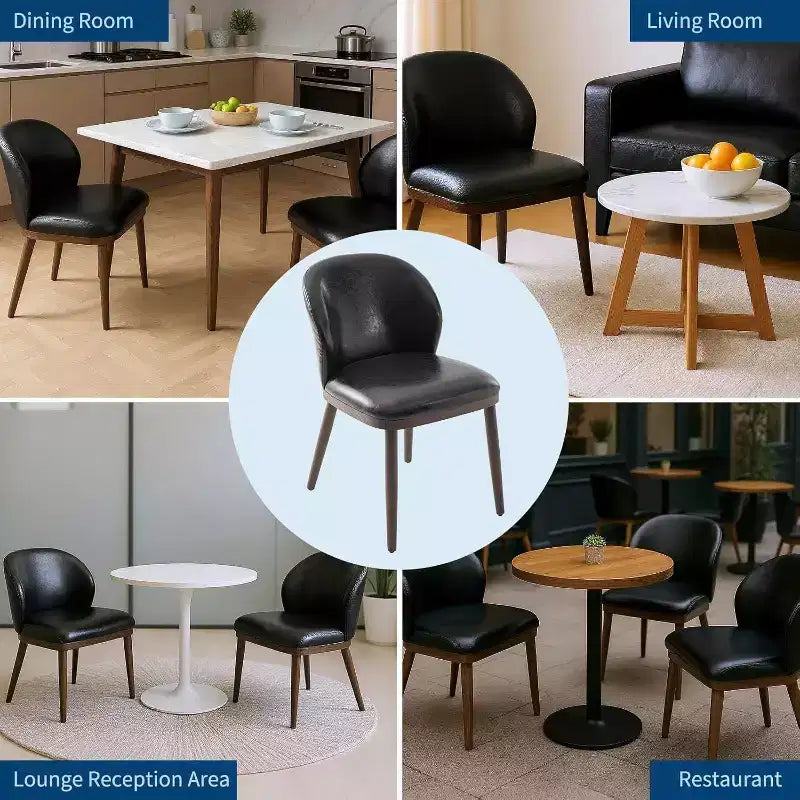 Acekool Chaises de salle à manger (lot de 2) avec pieds en bois, dossier ergonomique et capacité de 120 kg pour cuisine et salle à manger