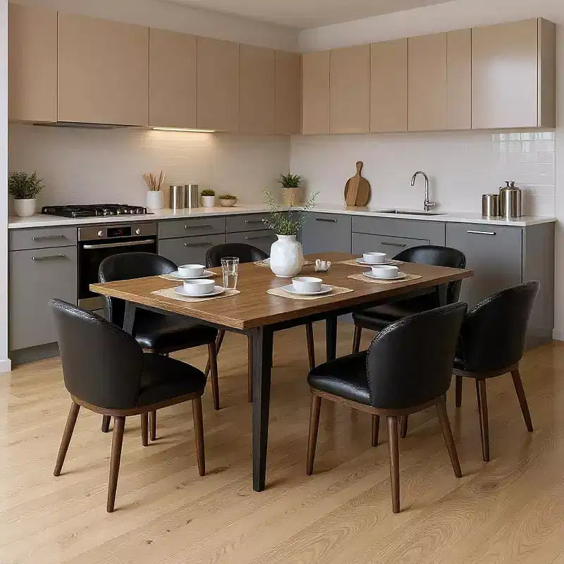 Acekool Chaises de salle à manger (lot de 2) avec pieds en bois, dossier ergonomique et capacité de 120 kg pour cuisine et salle à manger