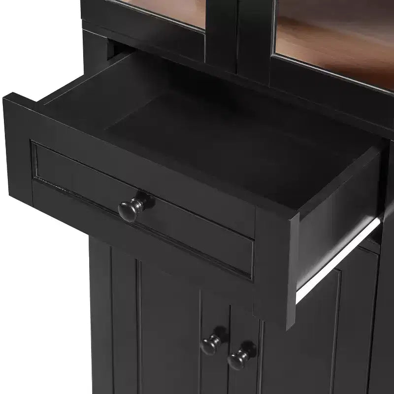 Meuble de rangement haut de salle de bain Whisen 67.2 avec portes en verre trempé, étagères réglables et tiroir, fermeture en douceur