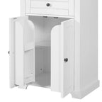 Meuble de rangement haut de salle de bain Whisen 67.2 avec portes en verre trempé, étagères réglables et tiroir, fermeture en douceur