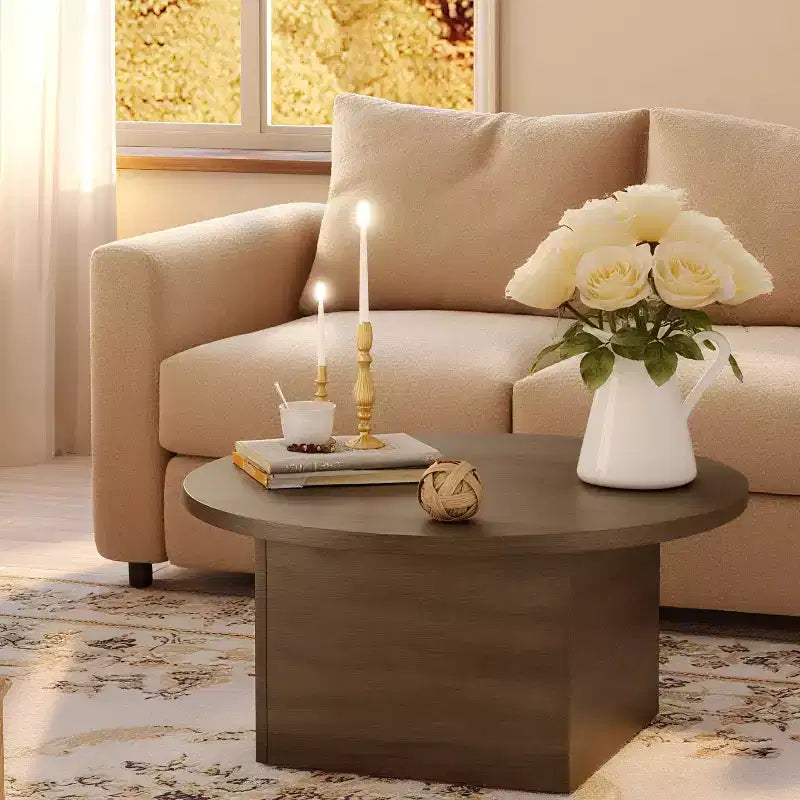 MUUEGM Table basse de ferme, table en bois rustique de 35,5 avec cadre robuste et plateau étanche pour salon