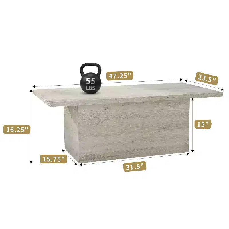 MUUEGM Table basse de ferme, table en bois rustique de 35,5 avec cadre robuste et plateau étanche pour salon