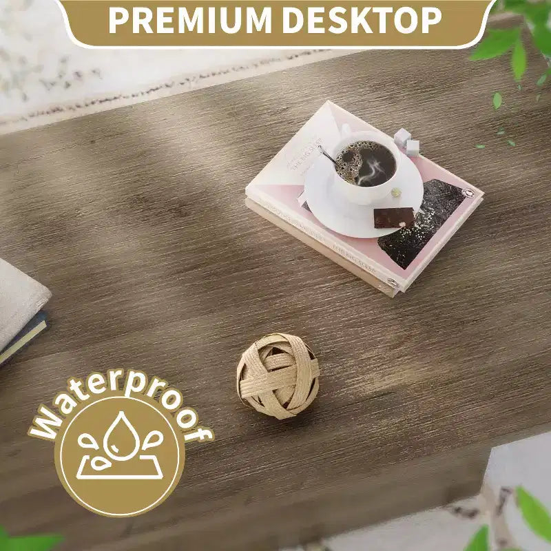 MUUEGM Table basse de ferme, table en bois rustique de 35,5 avec cadre robuste et plateau étanche pour salon