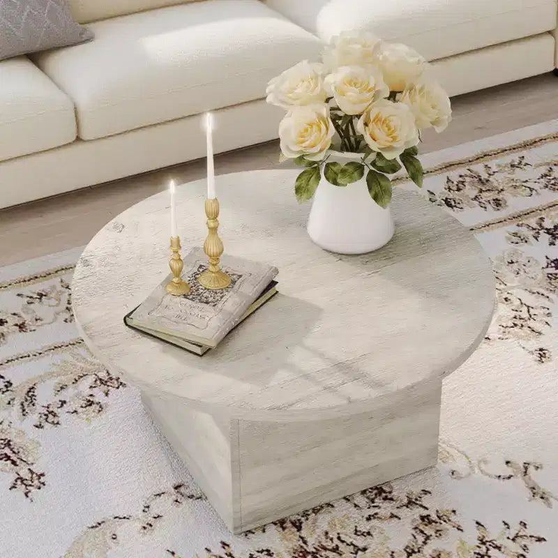MUUEGM Table basse de ferme, table en bois rustique de 35,5 avec cadre robuste et plateau étanche pour salon