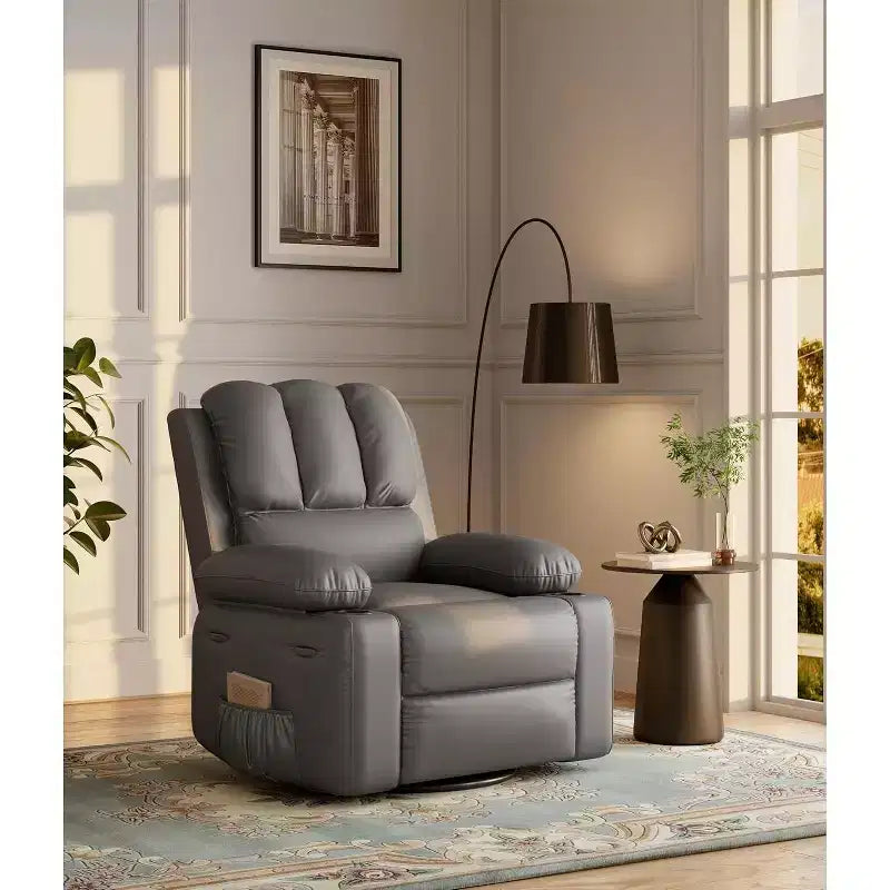 Fauteuil inclinable manuel, canapé inclinable en cuir PU, fauteuil moderne et confortable pour chambre ou salon, fauteuil inclinable en cuir pour adultes