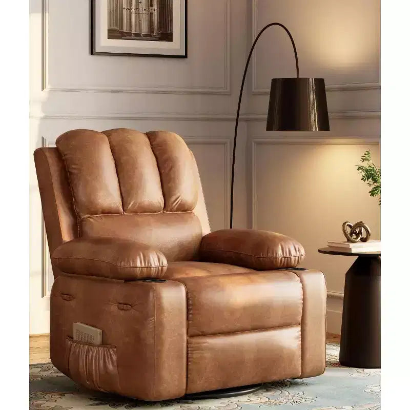 Fauteuil inclinable manuel, canapé inclinable en cuir PU, fauteuil moderne et confortable pour chambre ou salon, fauteuil inclinable en cuir pour adultes