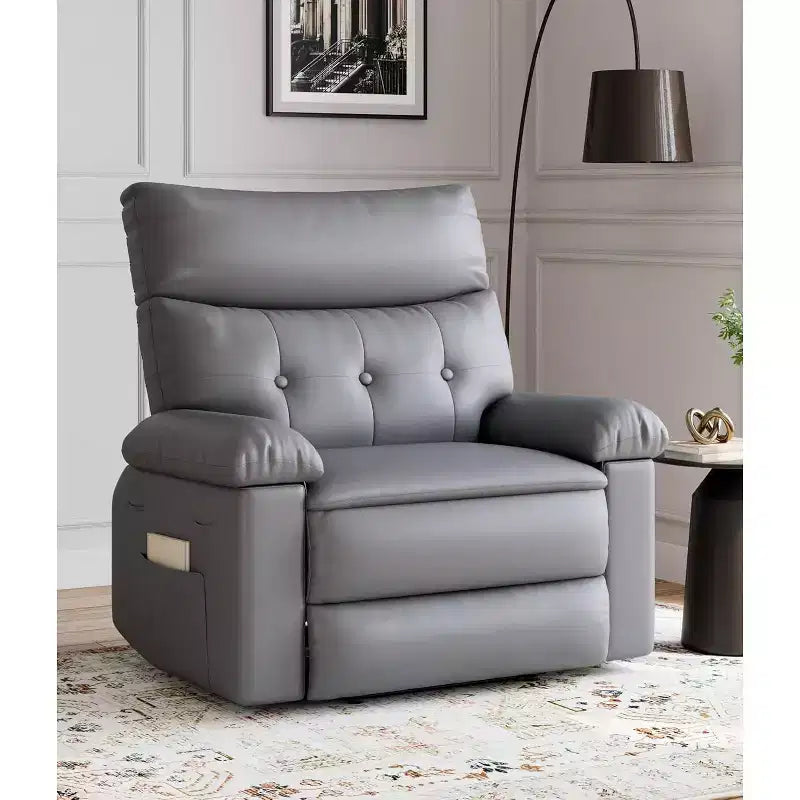 Fauteuil inclinable en cuir surdimensionné, inclinable manuel extra large, chaise longue avec accoudoirs et dossier confortables en éponge 1,5X pour salon, chambre