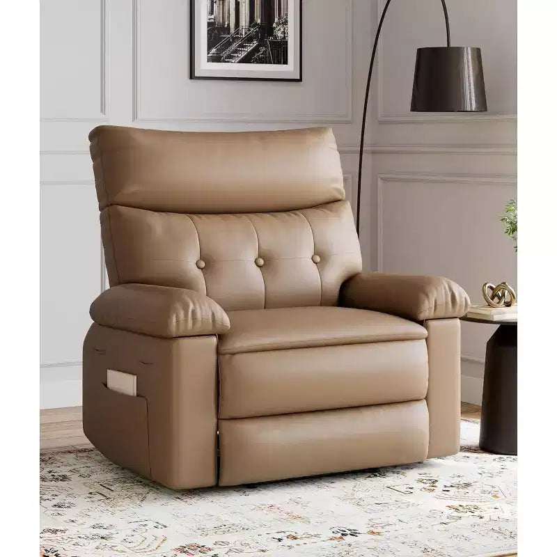 Fauteuil inclinable en cuir surdimensionné, inclinable manuel extra large, chaise longue avec accoudoirs et dossier confortables en éponge 1,5X pour salon, chambre