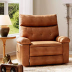 Fauteuil inclinable en cuir surdimensionné, inclinable manuel extra large, chaise longue avec accoudoirs et dossier confortables en éponge 1,5X pour salon, chambre