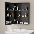 Armoire de toilette Belle avec miroir biseauté, encastrable ou murale, étagères réglables en verre trempé