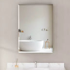 Armoire de toilette Belle avec miroir biseauté, encastrable ou murale, étagères réglables en verre trempé
