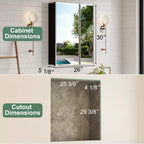 Armoire de toilette Belle avec miroir biseauté, encastrable ou murale, étagères réglables en verre trempé