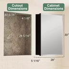 Armoire de toilette Belle avec miroir biseauté, encastrable ou murale, étagères réglables en verre trempé