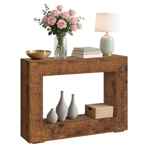 47.2 Farmhouse Console Table - Narrow Sofa Table, Vintage Entryway Table, Accent Furniture with Bottom Shelf for Living Room Hallway Entrance