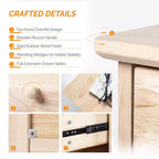 Commode à 3 tiroirs en MDF (panneau de fibres de densité moyenne) naturel Karl Home de 80 cm de large