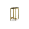 Signature Design by Ashley Porterville Accent Table - Gold Finish with Iridescent Glass Top, Metal Construction