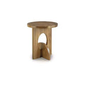 Signature Design by Ashley Hollbourne Accent Table, Round Solid Wood Side Table, Light Brown