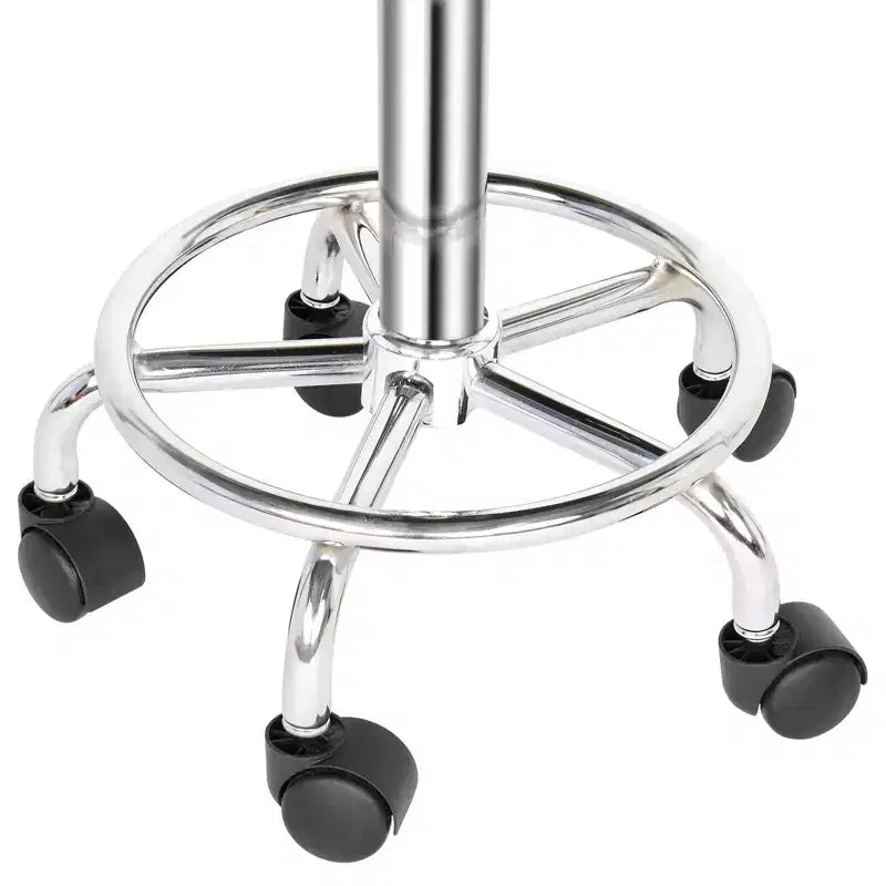 Tabouret de bar roulant en similicuir PU noir réglable en hauteur, chaise de travail pour salon
