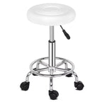 Tabouret de bar roulant en similicuir PU noir réglable en hauteur, chaise de travail pour salon