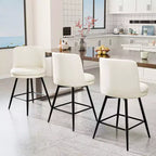 Tabouret de bar contemporain Karl Home pivotant, en cuir PU et de qualité durable