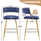 Tabouret de bar moderne Karl Home Cream, rembourrage épais, pieds en métal