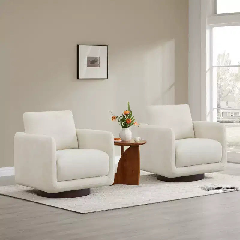 Fauteuil d'appoint pivotant moderne Spruce&Spring avec coussin de dossier amovible