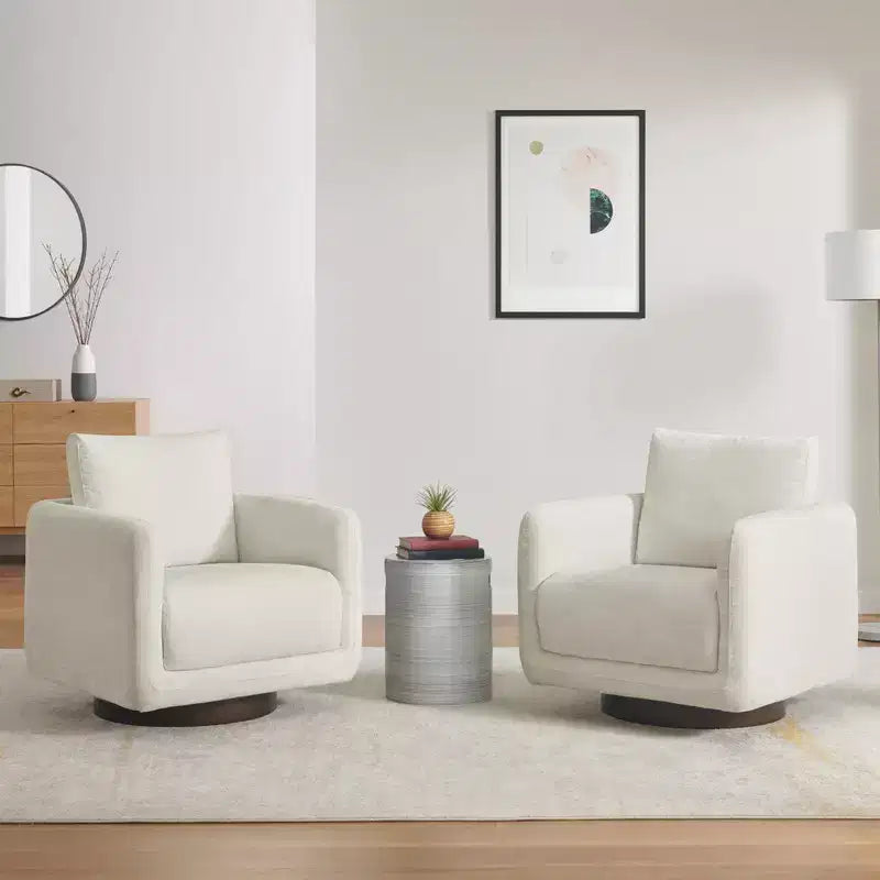 Fauteuil d'appoint pivotant moderne Spruce&Spring avec coussin de dossier amovible