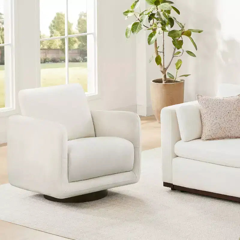 Fauteuil d'appoint pivotant moderne Spruce&Spring avec coussin de dossier amovible