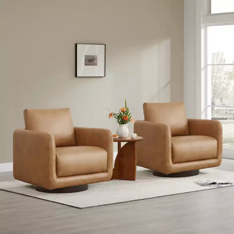Fauteuil d'appoint pivotant moderne Spruce&Spring avec coussin de dossier amovible