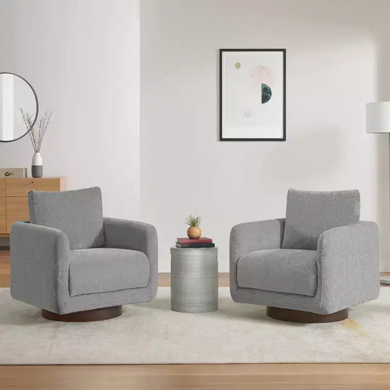 Fauteuil d'appoint pivotant moderne Spruce&Spring avec coussin de dossier amovible
