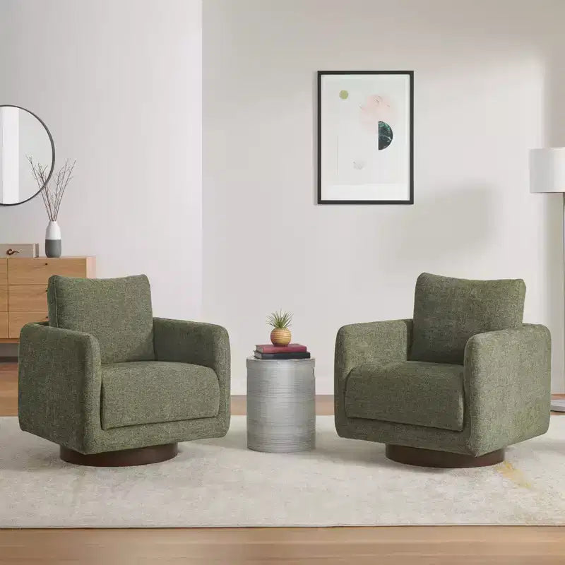 Fauteuil d'appoint pivotant moderne Spruce&Spring avec coussin de dossier amovible