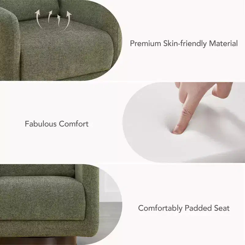 Fauteuil d'appoint pivotant moderne Spruce&Spring avec coussin de dossier amovible