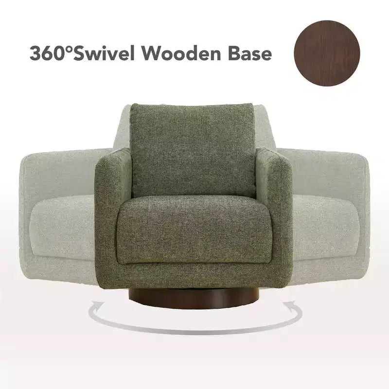 Fauteuil d'appoint pivotant moderne Spruce&Spring avec coussin de dossier amovible