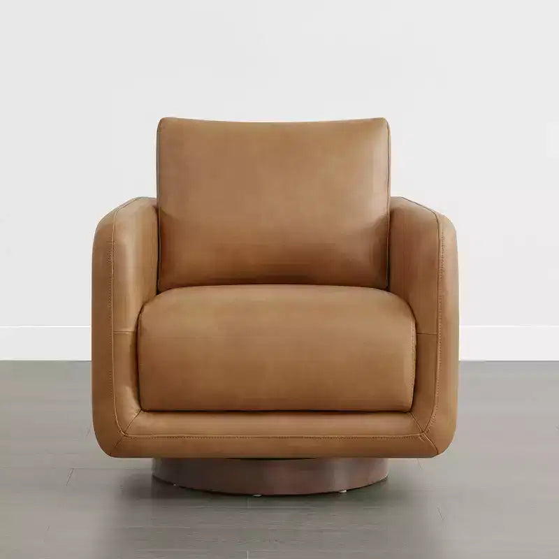 Fauteuil d'appoint pivotant moderne Spruce&Spring avec coussin de dossier amovible