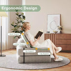 Canapé-lit pliable, canapé pliant au sol pour salon, fauteuil de couchage convertible avec oreiller matelas pliable soutien dorsal, beige