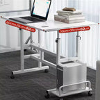 Petit bureau debout avec roulettes, bureau mobile, table debout portable sur roulettes pour tapis de marche, bureau d'ordinateur roulant à hauteur réglable