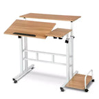 Petit bureau debout avec roulettes, bureau mobile, table debout portable sur roulettes pour tapis de marche, bureau d'ordinateur roulant à hauteur réglable