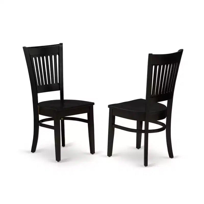 Chaises de salle à manger en bois HomeStock, lot de 2 - Siège en bois et dossier à lattes