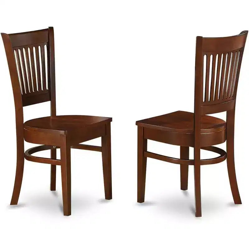 Chaises de salle à manger en bois HomeStock, lot de 2 - Siège en bois et dossier à lattes