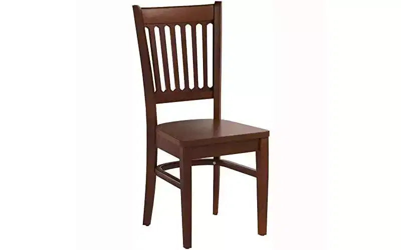 Chaises de salle à manger en bois HomeStock, lot de 2 - Siège en bois et dossier à lattes