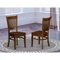 HomeStock Wooden Dining Chair 2-Piece Set- Wooden Seat and Slatted Back