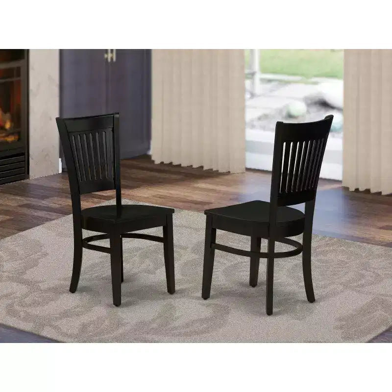 Chaises de salle à manger en bois HomeStock, lot de 2 - Siège en bois et dossier à lattes